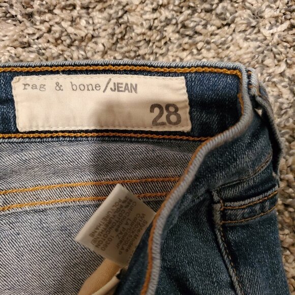 Rag & Bone Skinny Jeans La Paz Dark Blue Distressed Wash 28 - Picture 4 of 6